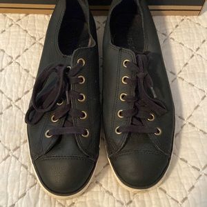 Black Real leather converse, size 9